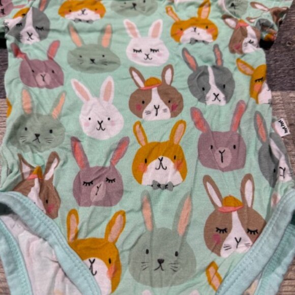 Little Sleepies 3-6 Months Bunny Print Bodysuit - Picture 2 of 4